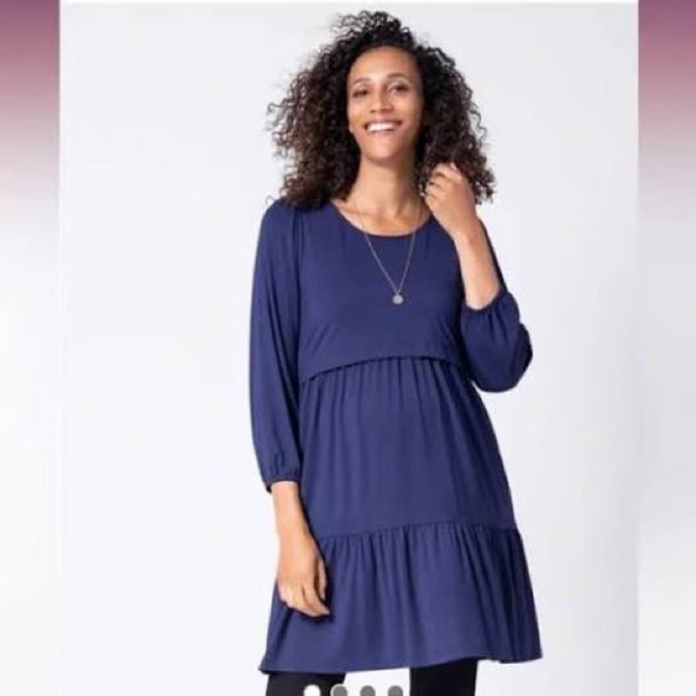 Seraphine Royal Blue Long Sleeve Dress maternity and busing dress